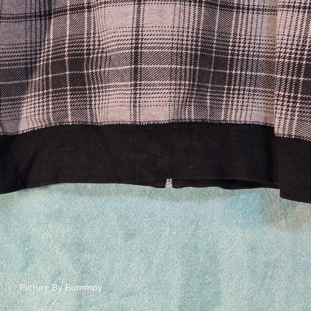 Y2K Vintage Southpole grey and black plaid full-zip hoodie - Picture 8 of 10